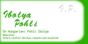 ibolya pohli business card